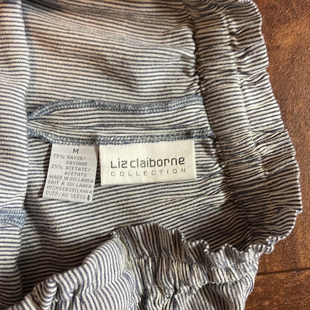 Liz Claiborne wide leg striped Rayon/Acetate Pants - Picture 8 of 8